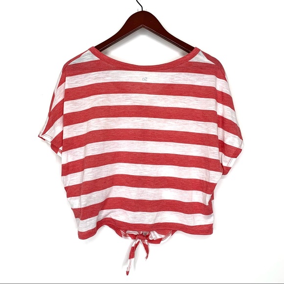 SO Burnout Pink & White Striped Shirt Button Up Tie Front New Size Small - Picture 2 of 15